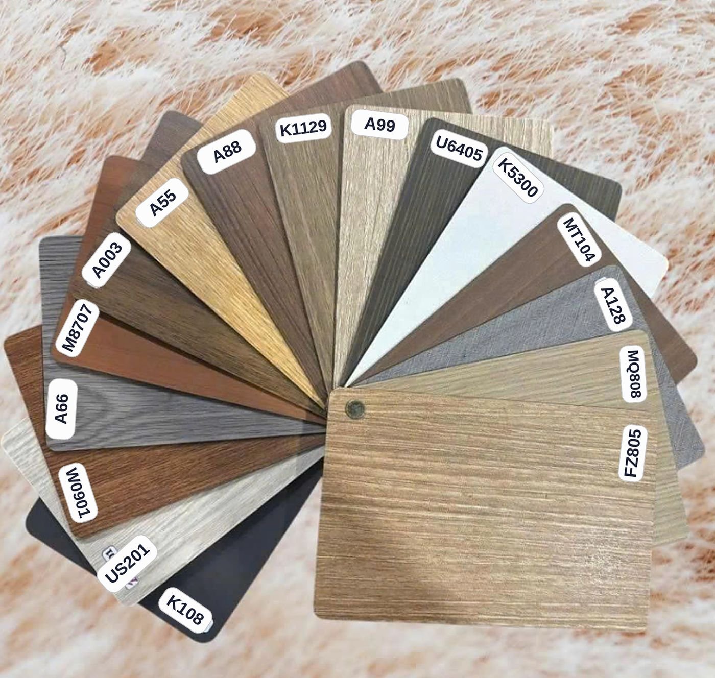 Bảng 16 mã phim màu cửa composite tại showroom Trường Thịnh Home