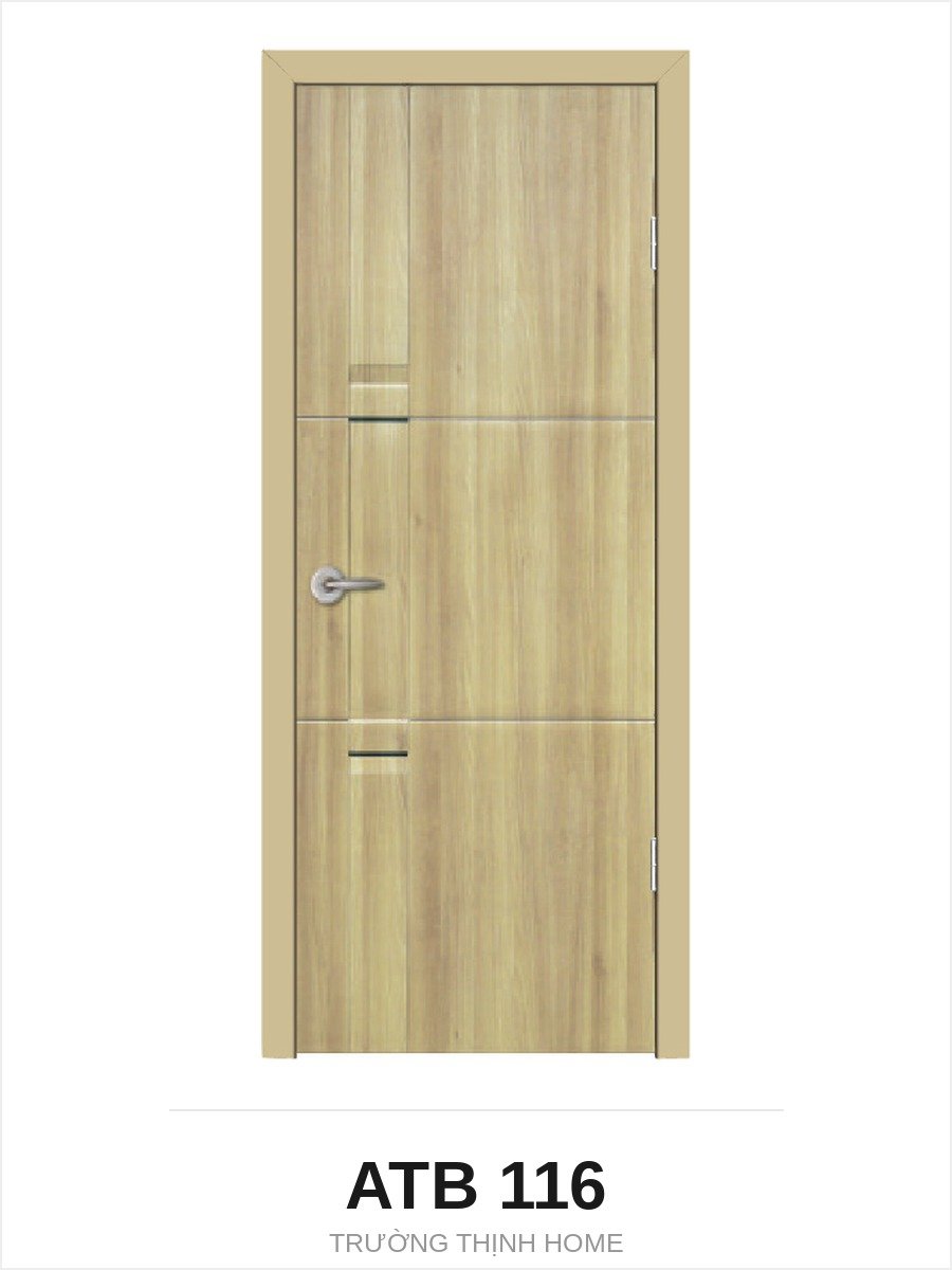 Cửa nhựa composite ATB 116 chỉ ngang điểm nhấn màu A55