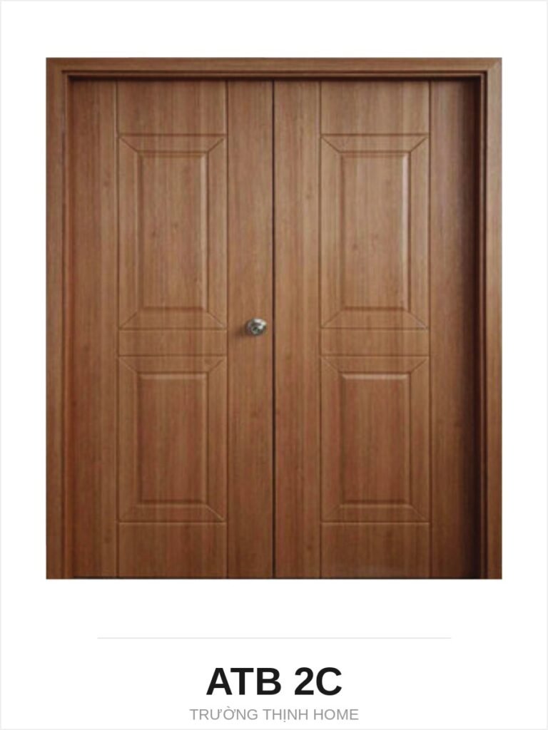 Cửa nhựa composite ATB 2C cửa 2 cánh ô nổi màu W0901