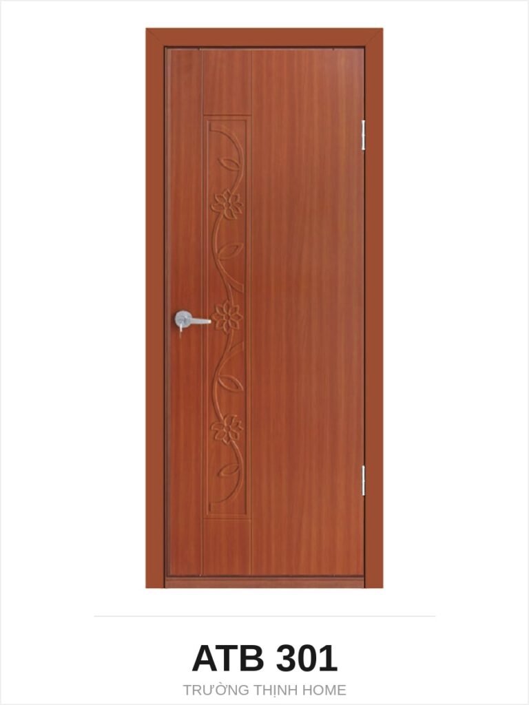 Cửa nhựa composite ATB 301 hoa văn nổi nhành lá màu M8707