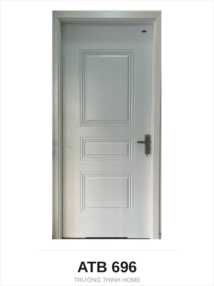 Cửa Composite ATB 696 – Trắng Cổ Điển 3 Ô