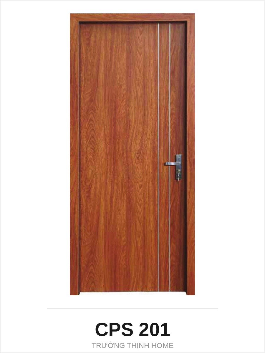 Cửa nhựa composite CPS 201 2 chỉ inox dọc màu M8707