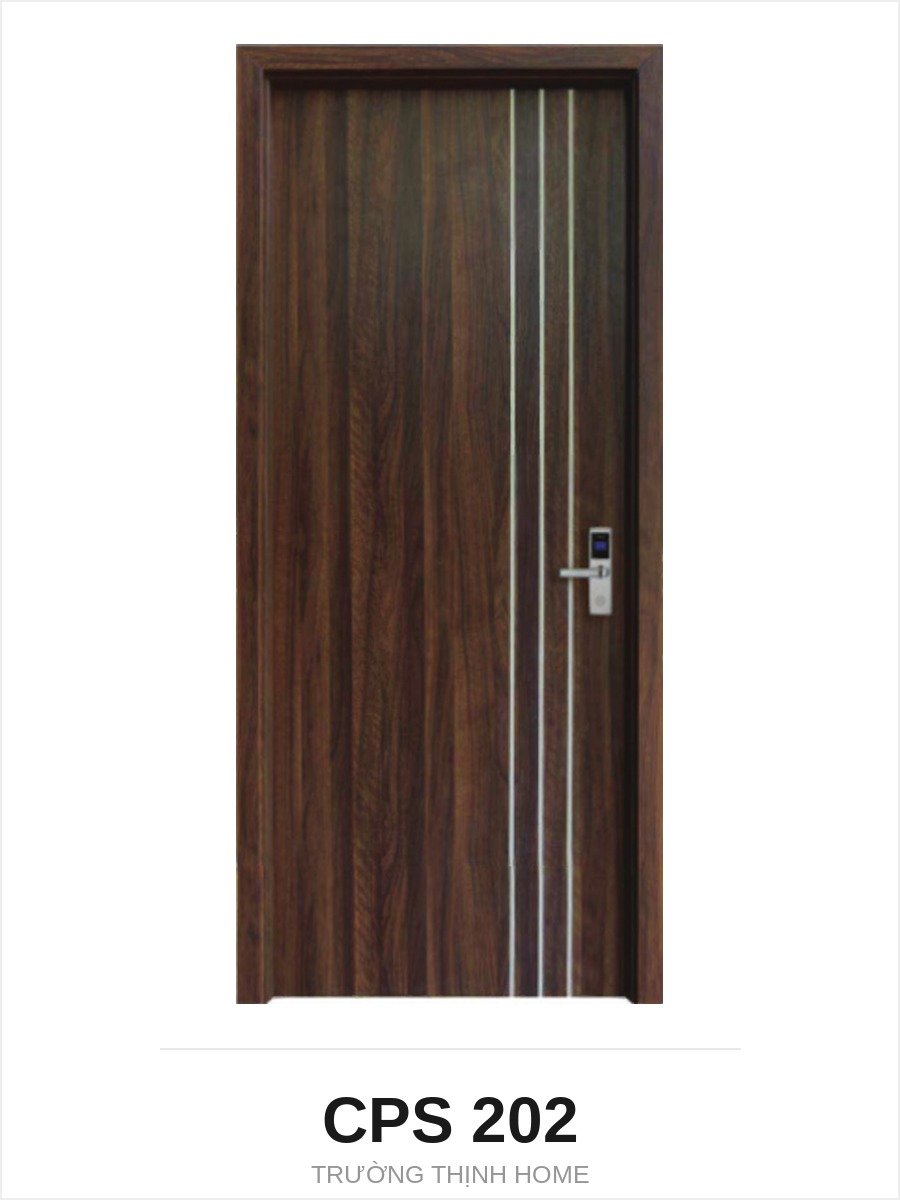 Cửa nhựa composite CPS 202 4 chỉ inox dọc màu A003