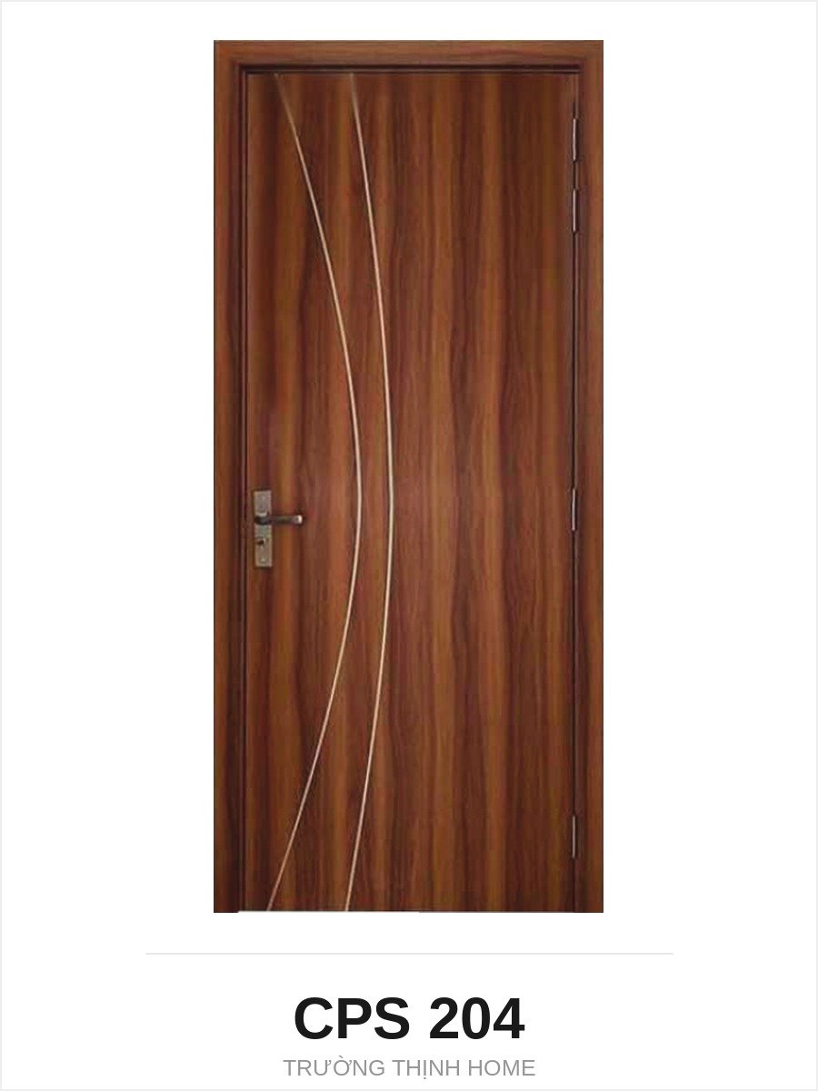 Cửa nhựa composite CPS 204 chỉ inox uốn cong màu M8707