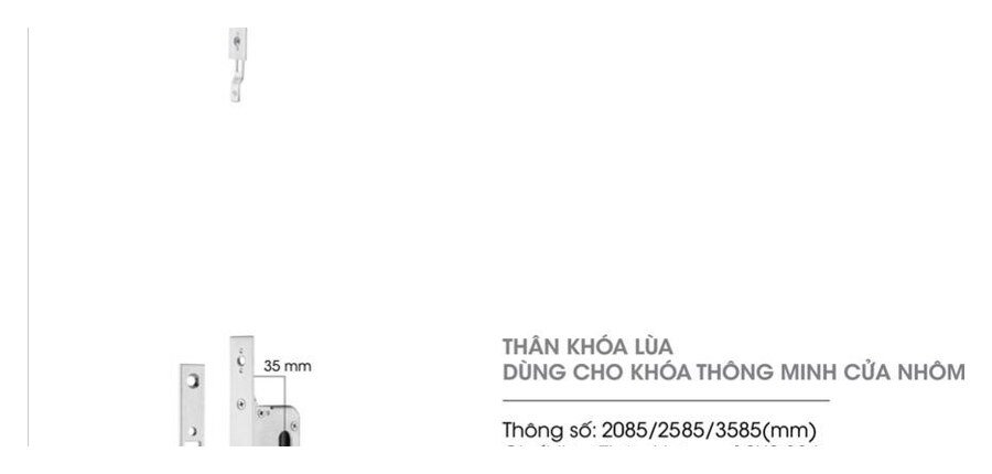 Thân khóa Demax lùa cửa nhôm (2085/2585/3585)