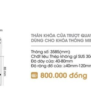 Thân khóa Demax cửa trượt quay/thủy lực cửa nhôm 3585mm