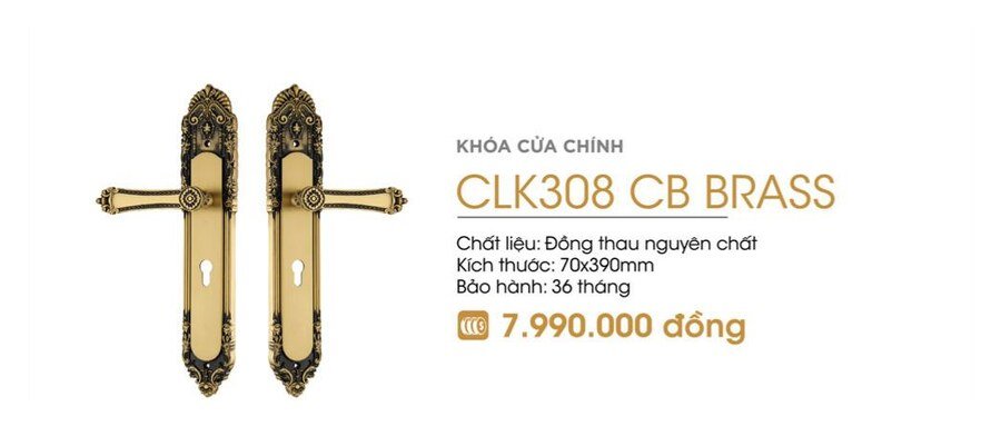 Khóa cơ Demax CLK308 CB Brass