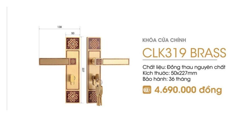 Khóa cơ Demax CLK319 Brass