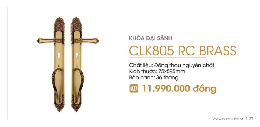 Khóa cơ Demax CLK805 RC Brass