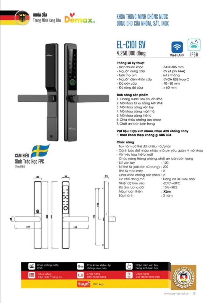 Khóa vân tay Demax EL-C101