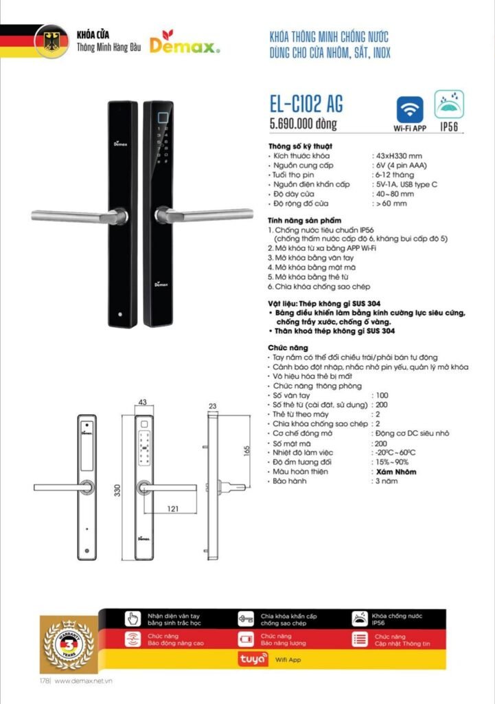 Khóa vân tay Demax EL-C102
