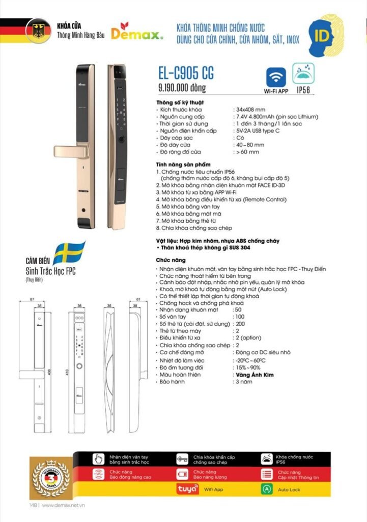 Khóa vân tay Demax EL-C905