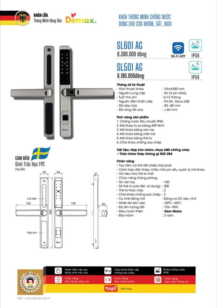 Khóa vân tay Demax SL601 AG