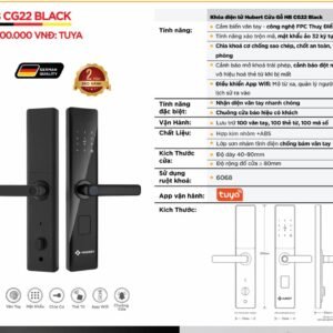 Khóa điện tử Hubert Cửa Gỗ HB CG22 Black
