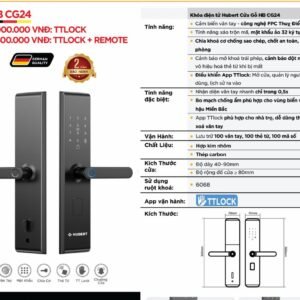 Khóa điện tử Hubert Cửa Gỗ HB CG24