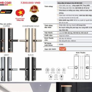 Khóa điện tử Hubert Cửa Gỗ HB CG61