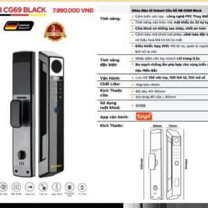 Khóa điện tử Hubert Cửa Gỗ HB CG69 Black