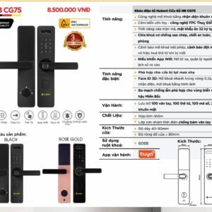 Khóa điện tử Hubert Cửa Gỗ HB CG75