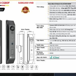Khóa điện tử Hubert Cửa Gỗ HB CG80F
