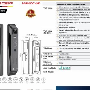 Khóa điện tử Hubert Cửa Gỗ HB CG81VF