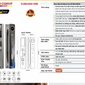 Khóa điện tử Hubert Cửa Gỗ HB CG85VF