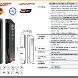 Khóa điện tử Hubert Cửa Gỗ HB CG86VF