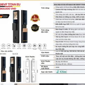 Khóa điện tử Hubert Cửa Gỗ HB CGI6VF Titan EU