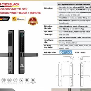 Khóa điện tử Hubert Cửa Nhôm HB CN21 Black