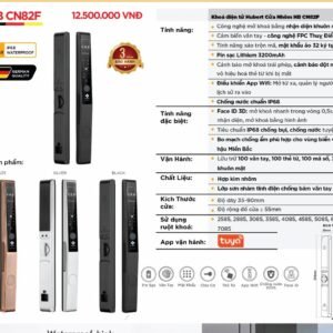 Khóa điện tử Hubert Cửa Nhôm HB CN82F