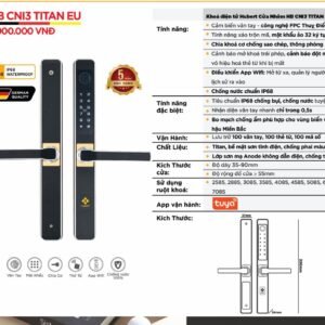 Khóa điện tử Hubert Cửa Nhôm HB CNI3 Titan EU