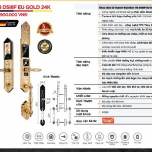 Khóa điện tử Hubert Đại Sảnh HB DSI8F EU Gold 24K