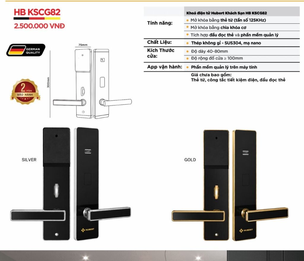Khóa điện tử Hubert Khách Sạn HB KSCG82