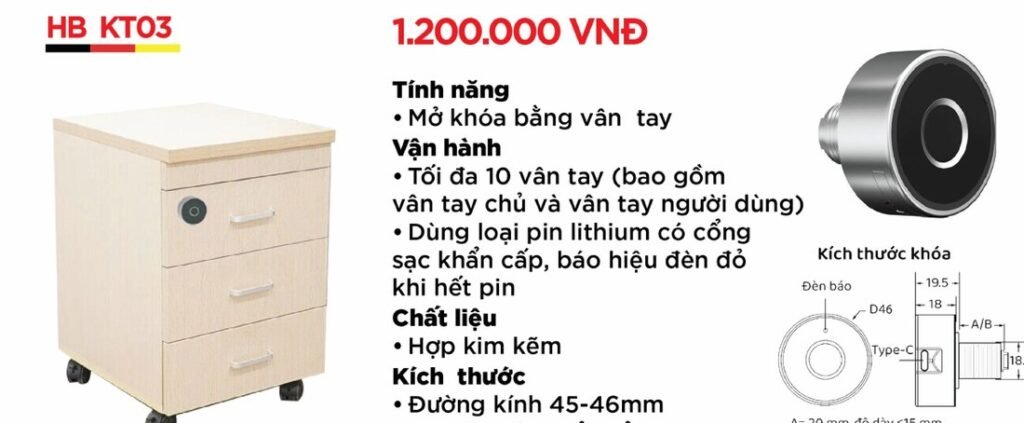 Khóa điện tử Hubert Khóa Tủ HB KT03