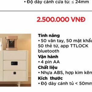 Khóa điện tử Hubert Khóa Tủ HB KT05