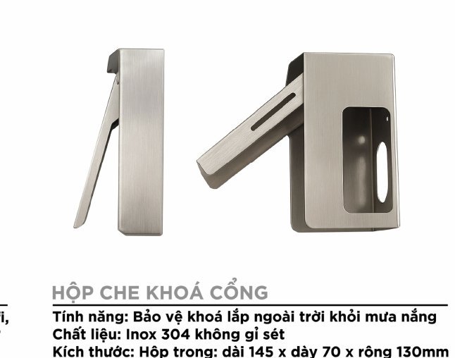 Hộp che khóa cổng Hubert (Inox 304)