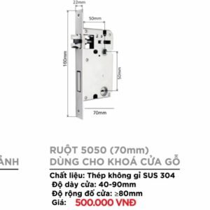 Ruột khóa 5050 (70mm) cửa gỗ