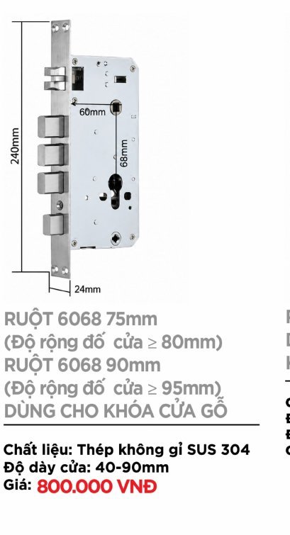Ruột khóa 6068 dùng cho khóa cửa gỗ