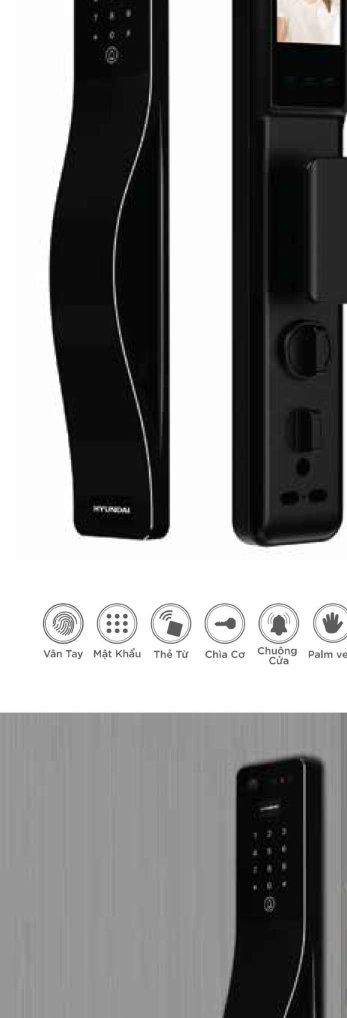 Khóa điện tử Hyundai Cửa Gỗ HY-SLA807F Black